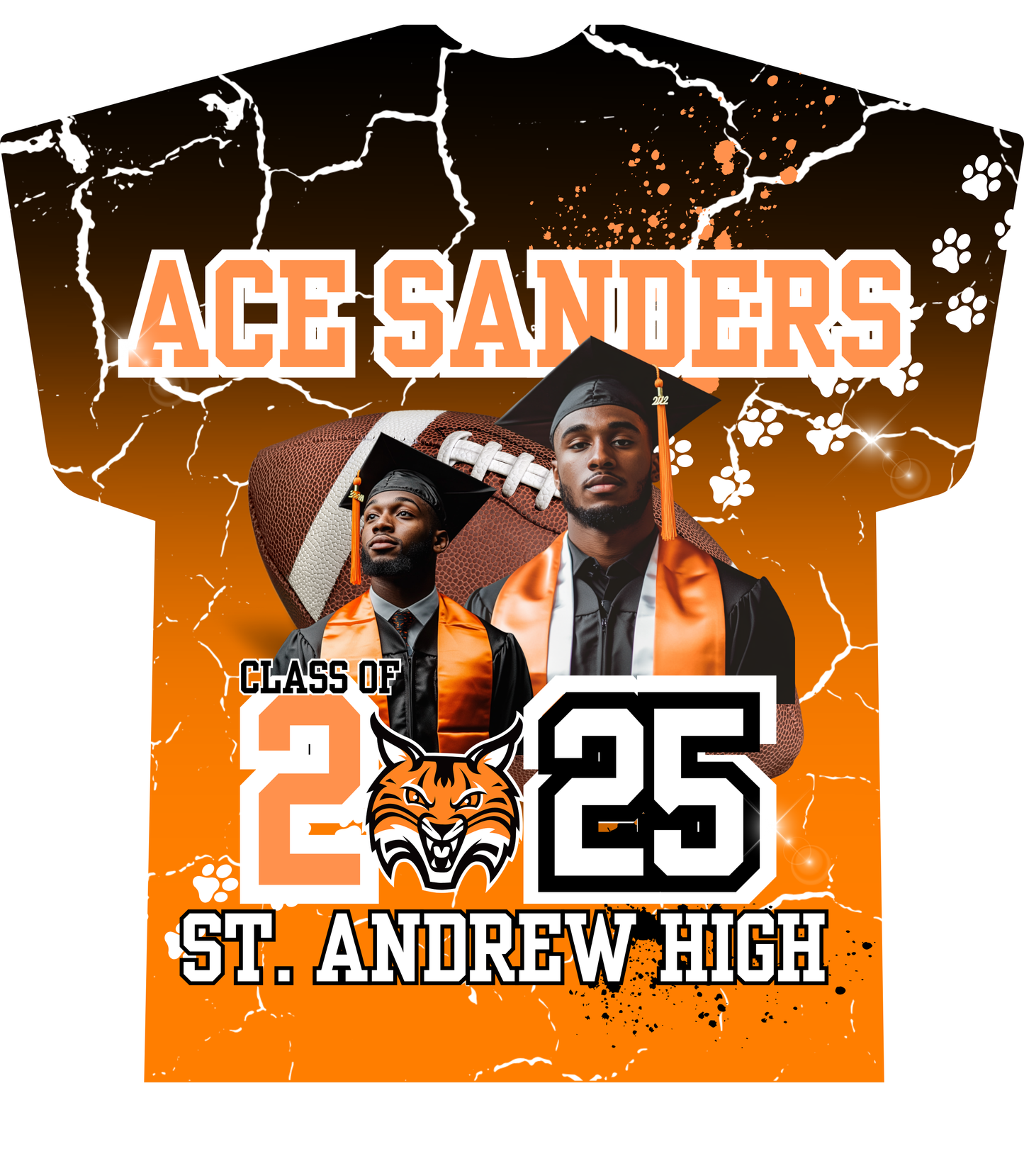 Editable Graduation All-Over T-Shirt Designs | Customizable Canva Templates for Crafters