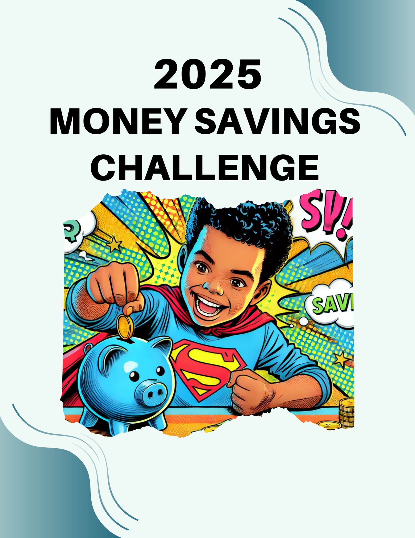 2025 Money-Saving Challenge Planner-Editable Canva Template