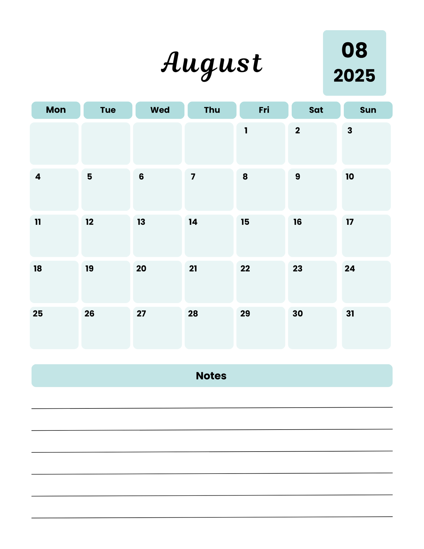 Blue 2025 Social Media Planner