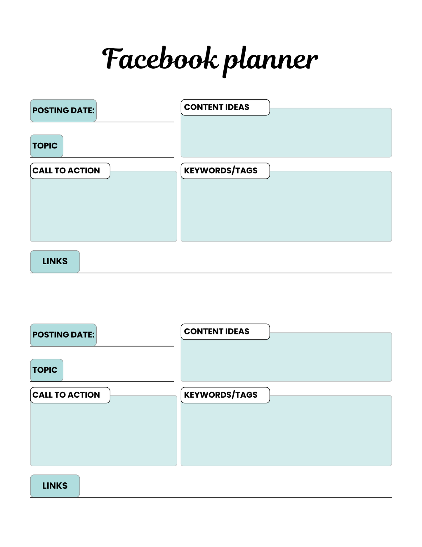 Blue 2025 Social Media Planner