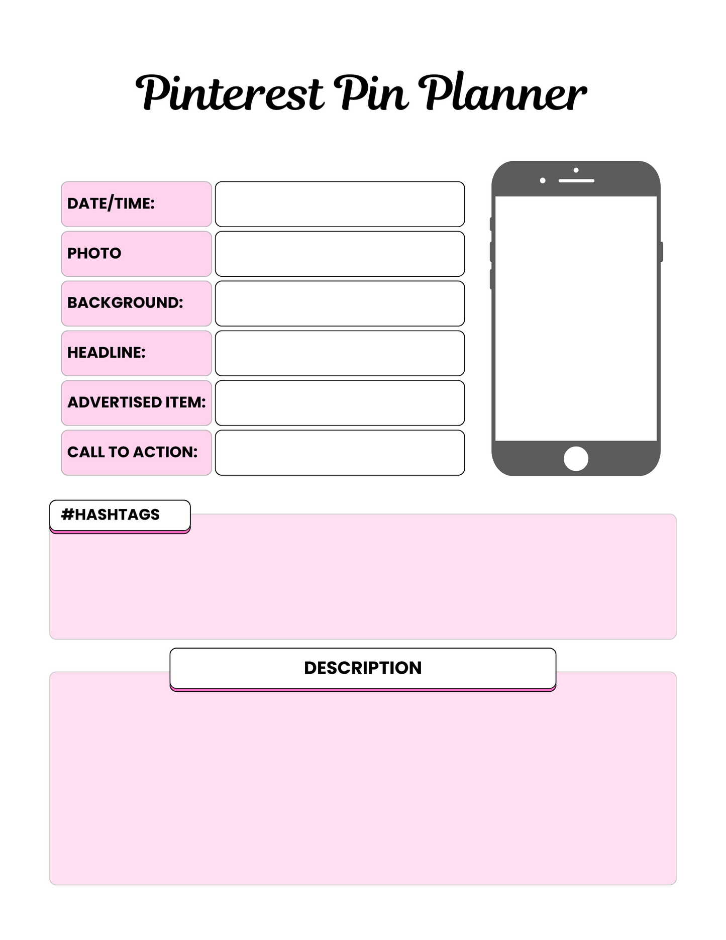 Pink 2025 Social Media Planner