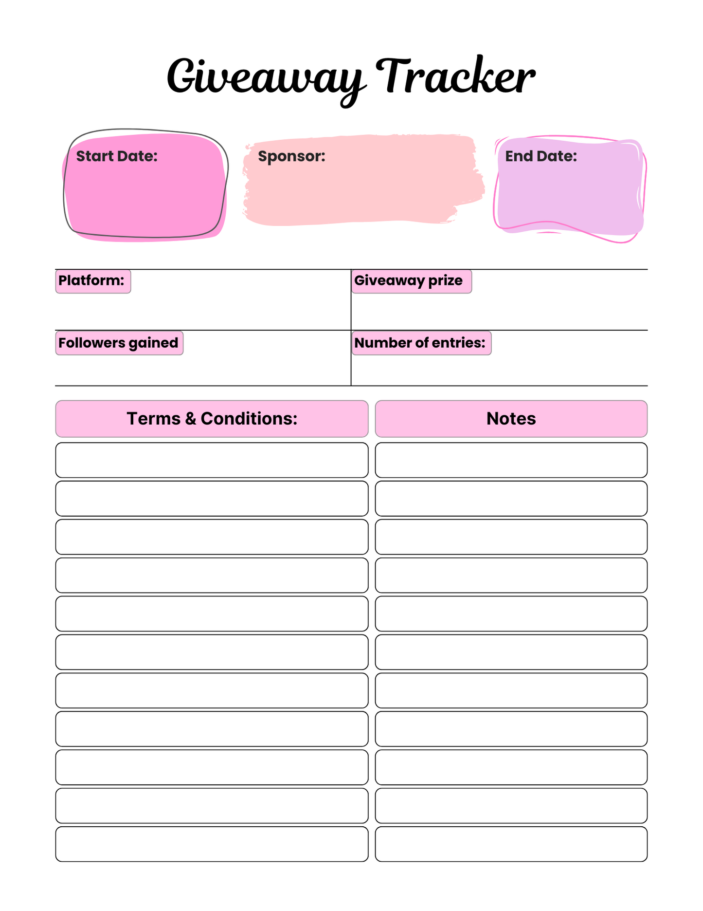 Pink 2025 Social Media Planner