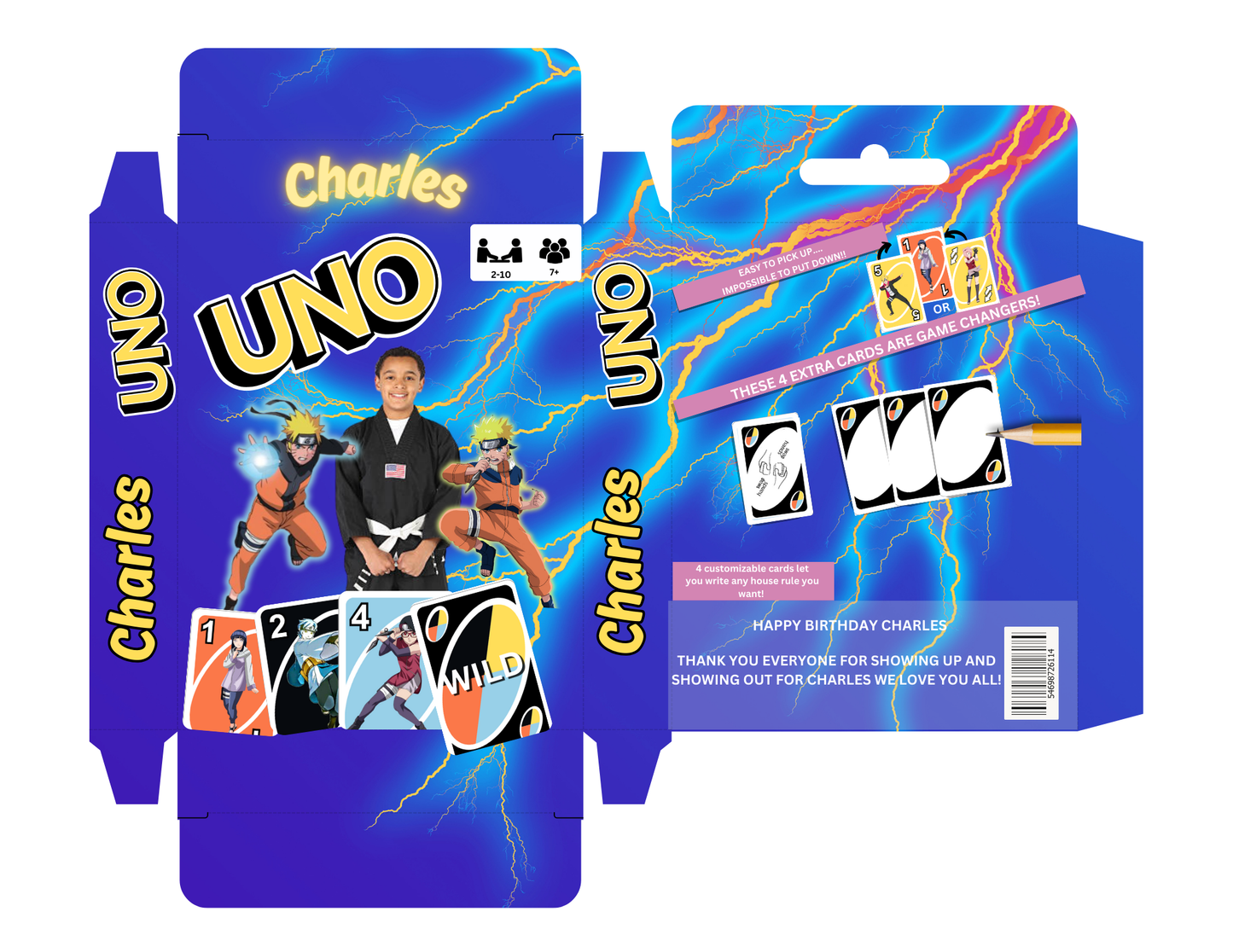 Naruto Uno Cards - Editable Digital Download