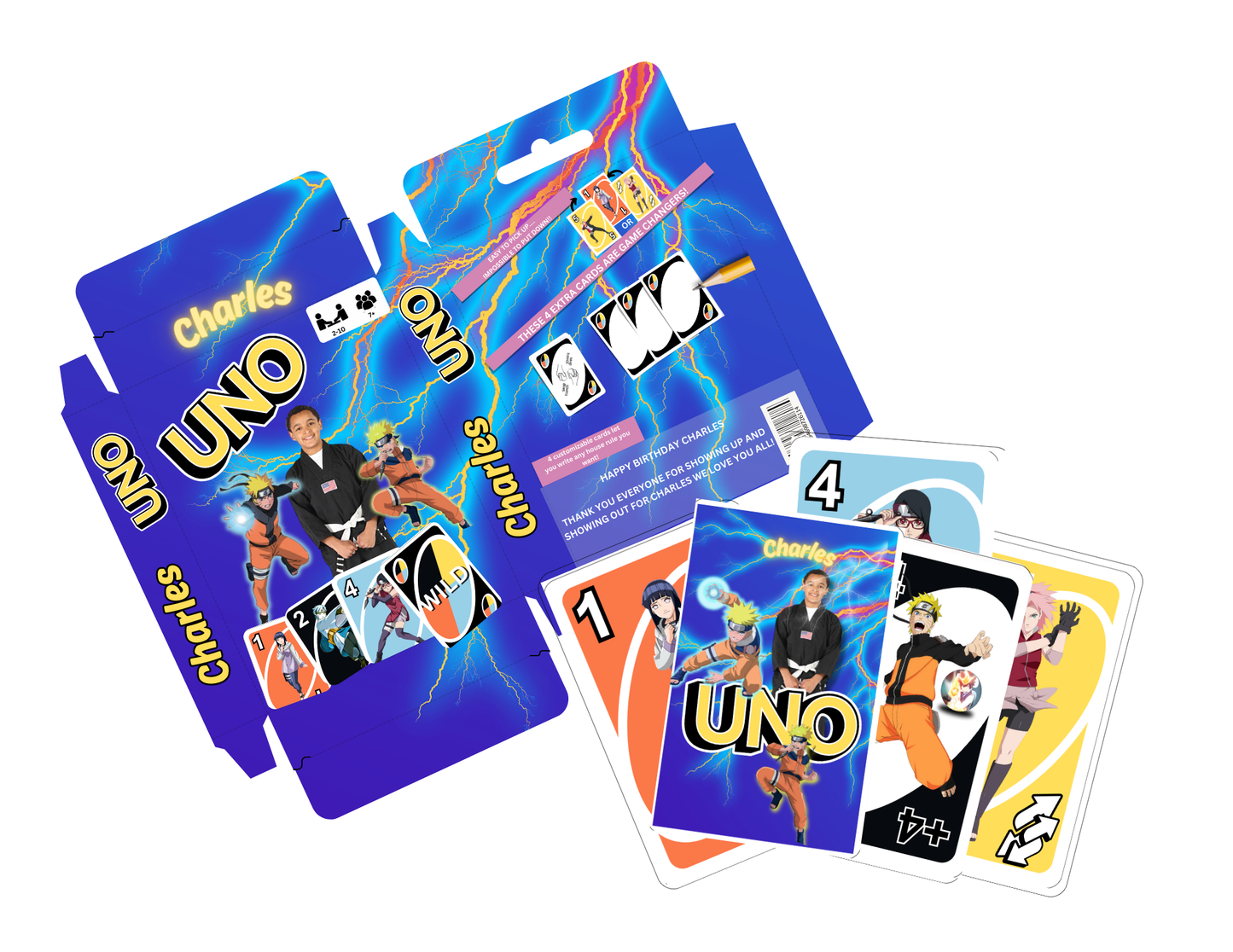 Naruto Uno Cards - Editable Digital Download